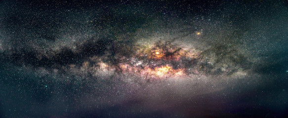 Galaxy Milky way panorama view in sky night view black hole in universe